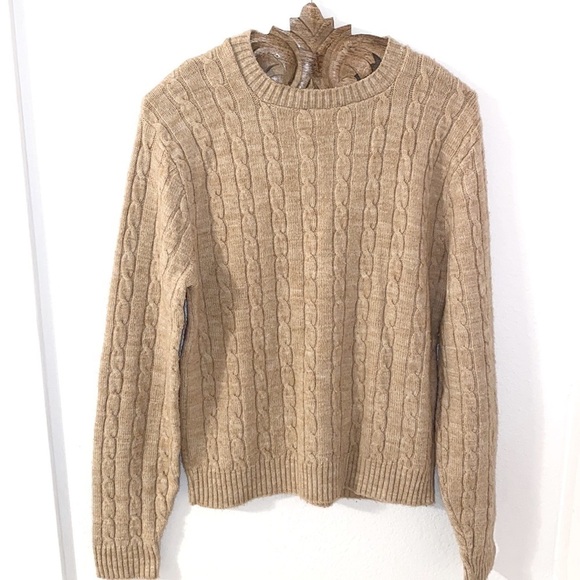Vintage Sweaters - VINTAGE 70s Cable Knit Sweater